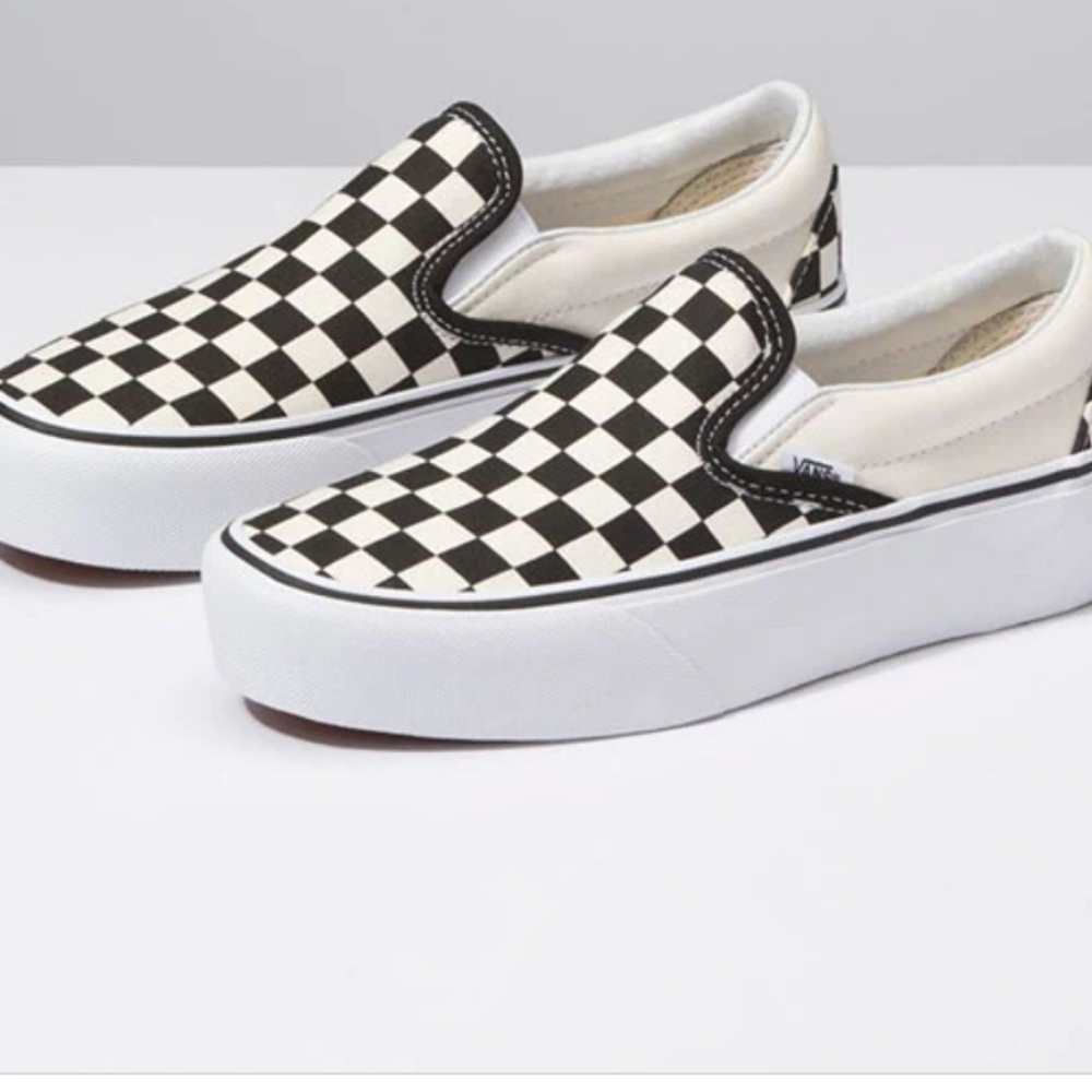 Van's Checkboard platform slip ons